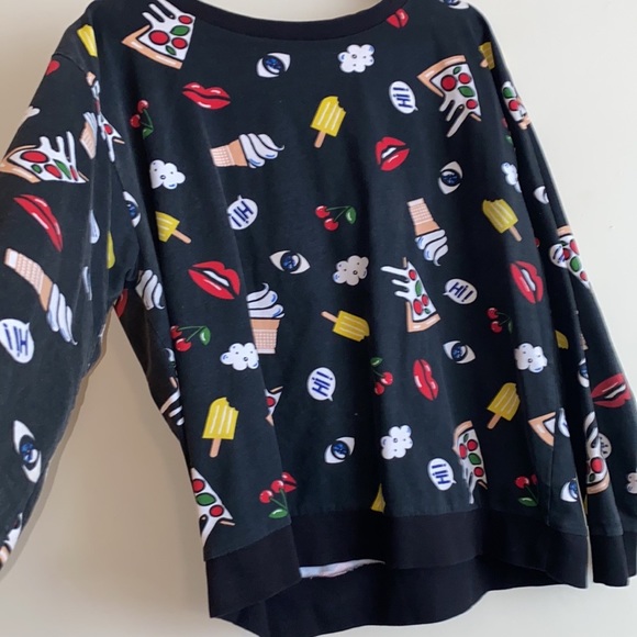 H&M Black Comic Print Graphic Shirt Size Large - Picture 3 of 8